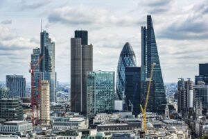 A landscape image of the City of London with it’s high-rise buildings and skyscrapers.