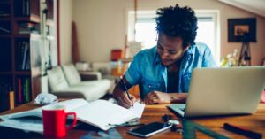 Man working at home