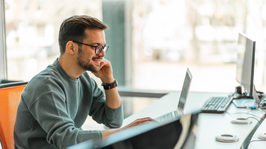 Man working at desk in office